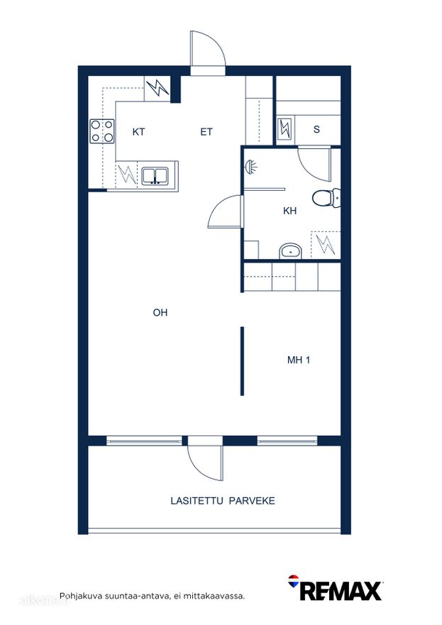 Kerrostalo, 2h+kt+s, 45.5 m², Kuninkaantammi - Näkymä 2