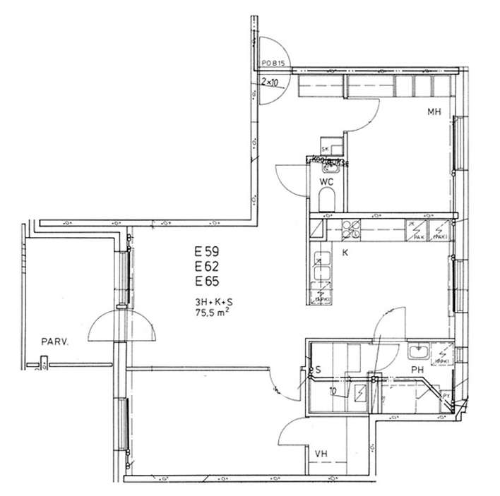 Kerrostalo, 3H+K+S, 75,5 m², Toppila - Näkymä 2