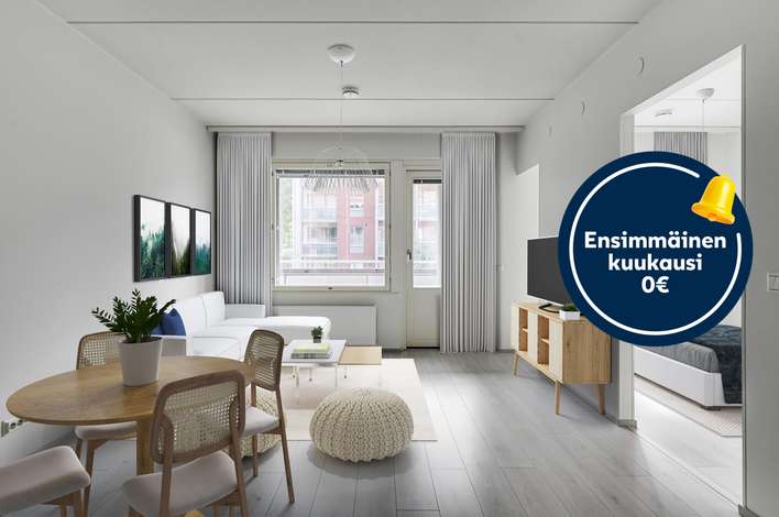 Kerrostalo, 2 H + KK, 37,5 m², Ahjo