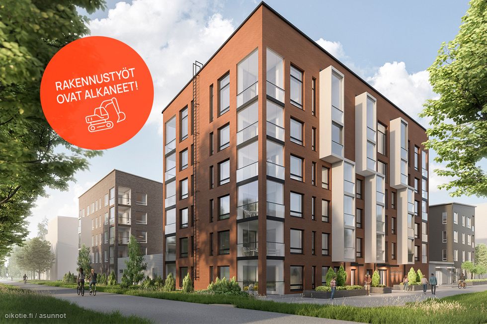 Hatanpään Botanica on kuusikerroksinen kerrostalo, jossa on 46 laadukasta Lapti-kotia, aina yksiöistä ylimmän kerroksen kolmen huoneen kotiin. Viitteellinen kuva.