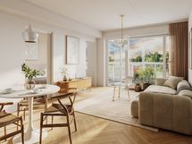 Viitteellinen kuva 41,5 m2 asunnosta.