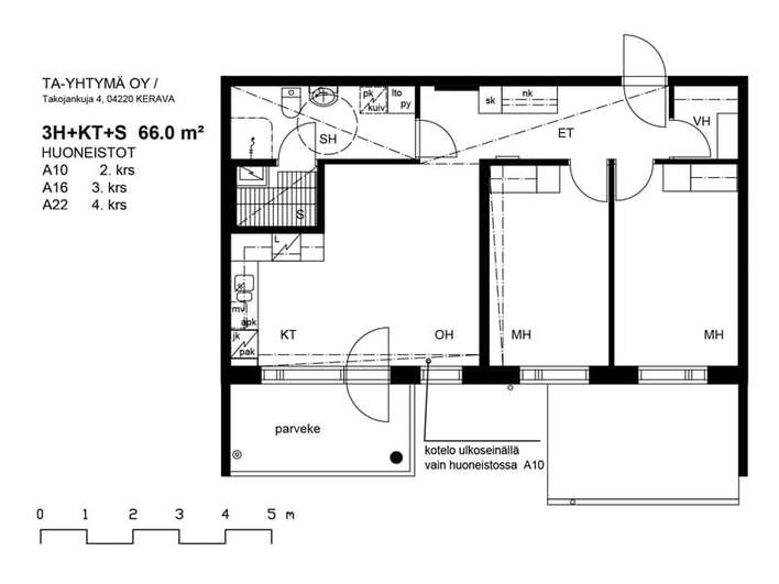 Kerrostalo, 3h+kt+s, 66 m², Ahjo - Näkymä 2