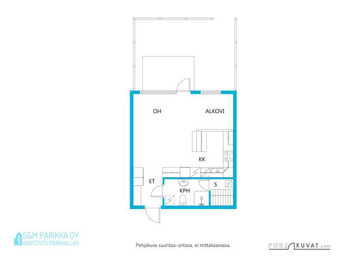 Kerrostalo, et+h+alkovi+kk+kph/wc+s, 39,5 m², Inkeroinen - Näkymä 2