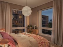 Asunto A18, 3-4h+kt, 55,0 m2, makuuhuone, taiteilijan näkemys