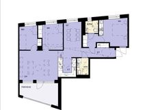 Pohjakuva A17, sivuasunto-optio: sivuasunto n. 22,5 m2 ja 3-4h+kt n. 80,5 m2