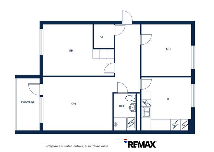 Kerrostalo, 3h+k+kph+vh+p, 74,5 m², Kannelmäki – pohled 2