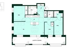 Kodin pohjapiirros (4h+kt, 85,5 m²)