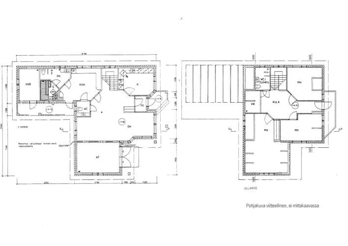 Omakotitalo, Ak: oh+k+aula+khh/th+kph/s+erillinen wc Yk: 3mh+kph/wc+vh+aula+lasitettu parveke, 167 m², Hirvensalo - Ansicht 2