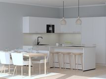 Keittiön havainnekuvaa.