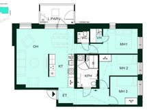 Kodin pohjapiirros (4h+kt+s, 83 m²)