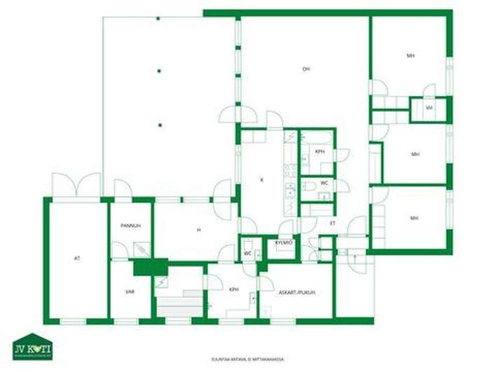 Omakotitalo, 3mh,oh,k,s,psh,pkh/askart.,työh.,wc,kph, at,var.,kattilah., 148/160 m², Kontiopuisto - Näkymä 2