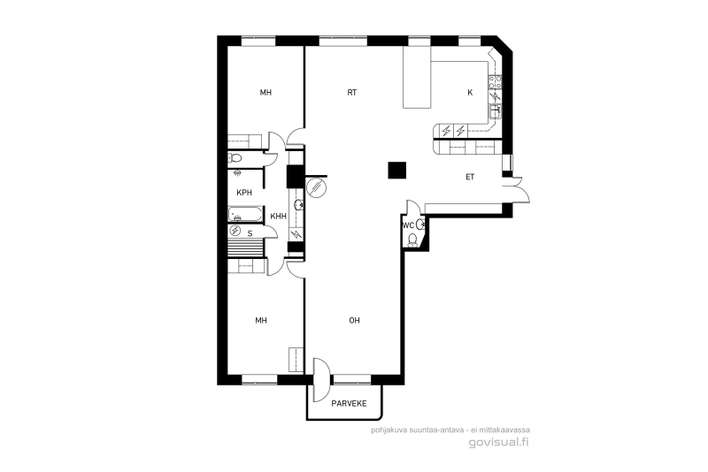 Kerrostalo, 3-4h+k+s, 143,2 m², Keskusta - Näkymä 2
