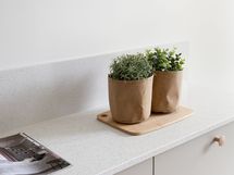 Kvartsikomposiitista tehdyt laskutasot kestävät kulutusta.