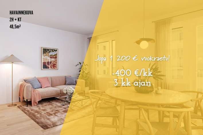 Kerrostalo, 2h+kt, 46,5 m², Laajasalo, Helsinki