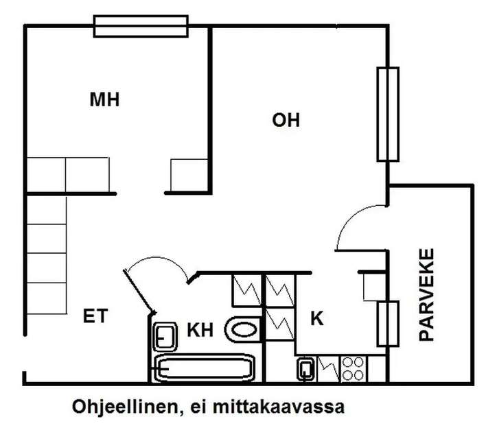 Kerrostalo, 2h + k + parveke/terassi, 55 m², Pohjola, Turku