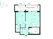 Kodin pohjapiirros (2h+kt+(s), 52 m²)