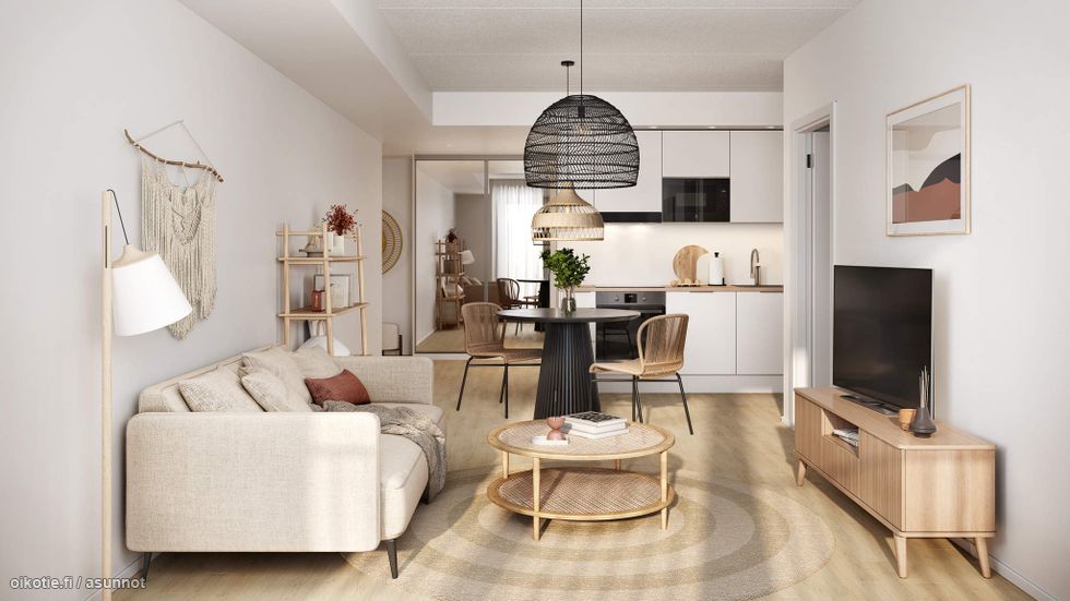 Visualisointikuva Renatan asunnosta C 39 ja C 43, 2h+kt+s, 51,5 m²