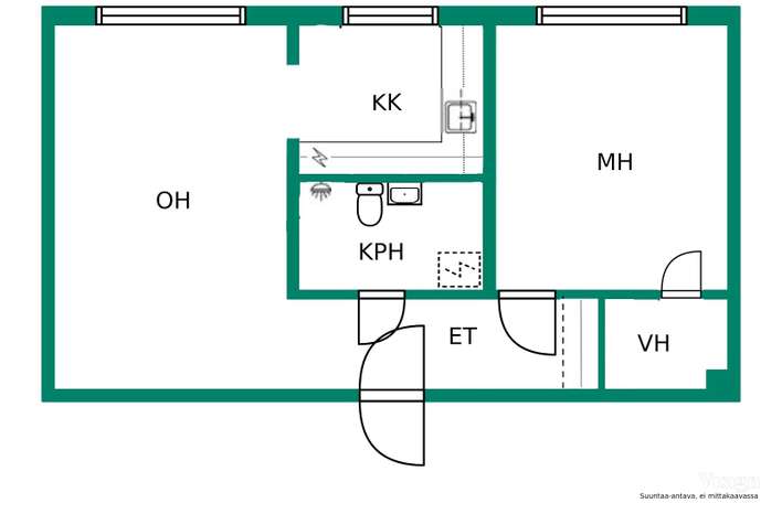 Kerrostalo, 2h + k, 48 m², Jyskä, Jyväskylä