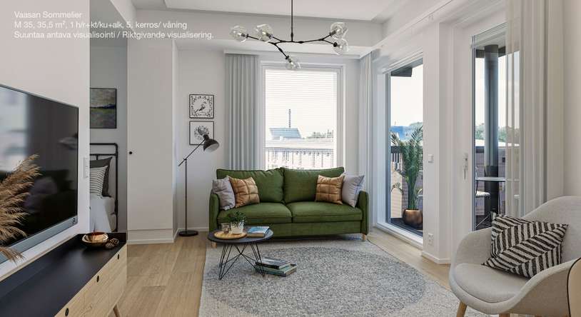 Kerrostalo, 1h+kt+alk, 35,5 m², Klemettilä, Vaasa