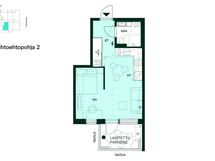 Tässä vaihtoehtoisessa pohjaratkaisussa alkovissa on tilaa leveämmälle sängylle – vaatekaapin poistaminen tuo lisää avaruutta makuutilaan.