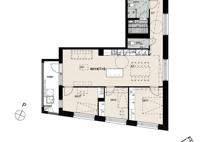 Kerrostalo, 4H+KT+S, 88 m², Sörnäinen - Näkymä 2