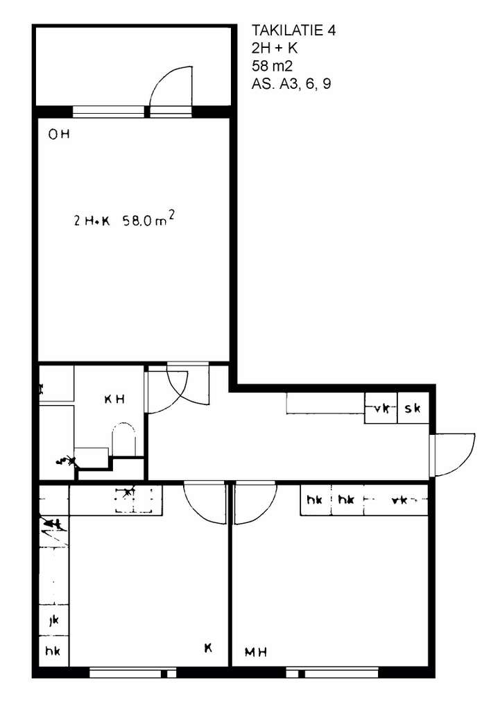 Kerrostalo, 2H+K, 58 m², Kelloniemi – pohled 3