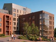 Talojen keskelle jäävä korttelipiha kutsuu viettämään aikaa turvallisessa ympäristössä.