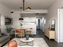 Viitteellinen kuva 3h+kt+s / 74m2 kokoisesta asunnosta.