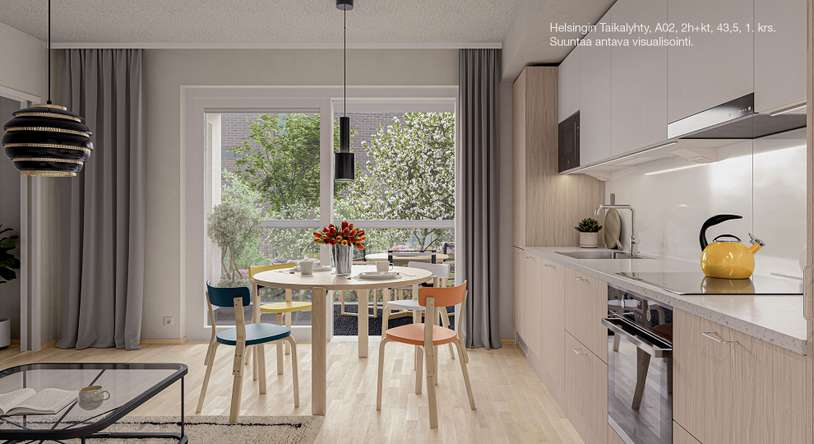 Kerrostalo, 2h+kt, 43,5 m², Hermanni, Helsinki