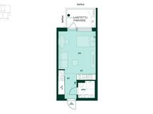 Kodin pohjapiirros (1h+kt, 29,5 m²)