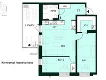 Kodin pohjapiirros (3h+kt, 67 m²)