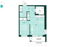 Kodin pohjapiirros (2h+kt, 46 m²)