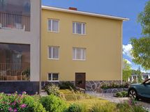 Kodilla kaksi omaa sisäänkäyntiä upeasti modernisoidussa uudeksi saneeratussa rakennuksessaan.