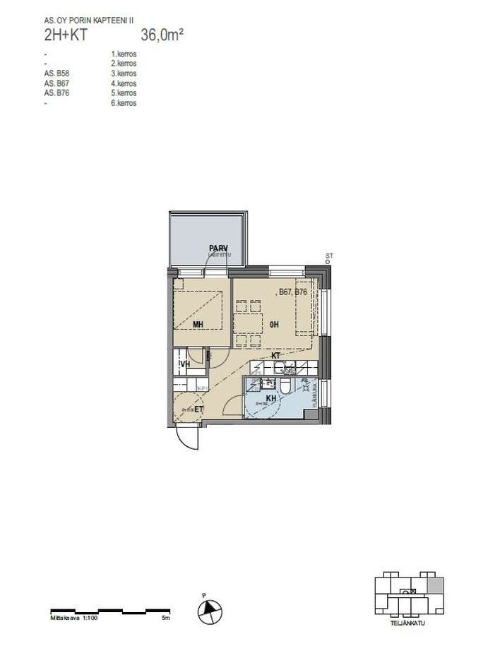 Kerrostalo, 2h+kt, 36 m², Riihiketo - Näkymä 2
