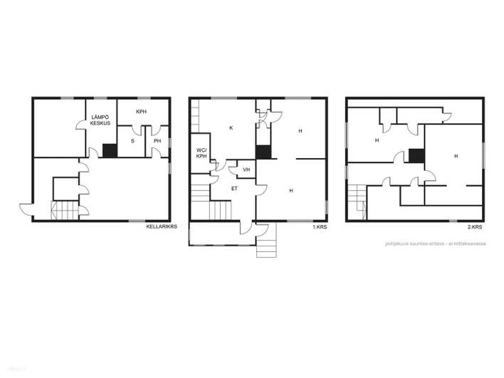 Omakotitalo, 3mh, oh, k, kph, kellarissa ph, s, pukuh., pannuh. varastot. 2*kellari, askartelutilaa, 105/177 m², Vähärauma - Näkymä 2