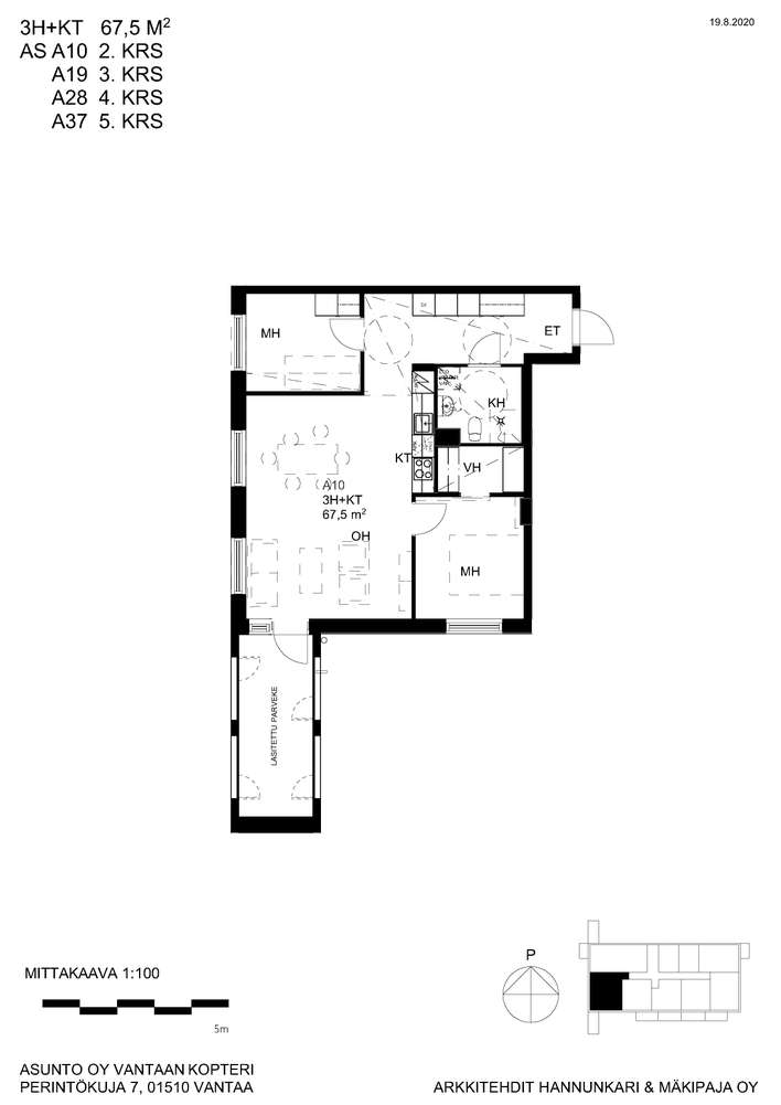 Kerrostalo, 3h+kt+lasitettu parveke, 67,5 m², Veromies - Näkymä 3
