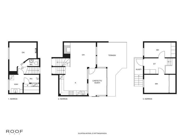 Huvila, 3h, takkahuone, avokeittiö, erill.wc, ph, s, khh + lasitettu terassi + kylmä ja lämmin varasto sekä autokatos, 80 m², Järvenperä – pohled 2