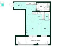Kodin pohjapiirros (2h+kt+s, 51,5 m²)