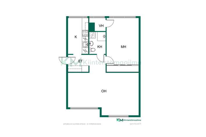 Kerrostalo, 2h, k, kph, 50 m², Suvilahti – pohled 2