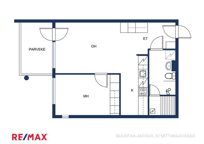 Kerrostalo, 2h,k,kph,s,p, 48,5 m², Maarukanmetsä - Näkymä 2