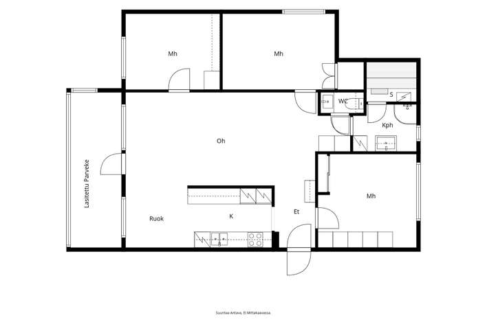 Kerrostalo, 4h, k, kph, wc, sauna, lasitettu parveke, 93 m², Kannelmäki – pohled 2