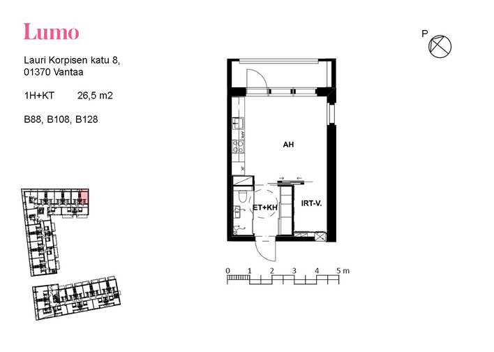 Kerrostalo, 1H+KT, 26,5 m², Tikkurila - Näkymä 3