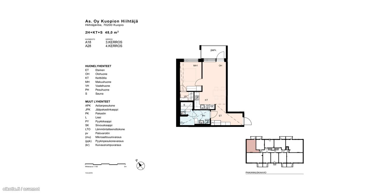 48 M Hiihtajantie 9 70200 Kuopio Kerrostalo Kaksio Myynnissa Oikotie 15355204