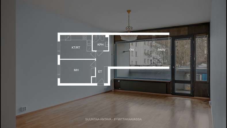 Kerrostalo, 2h + k + kph + lasitettu parveke, 52 m², Yliskylä - Näkymä 3