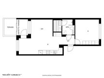 Läpitalon huoneistossa on hyvä pohja.