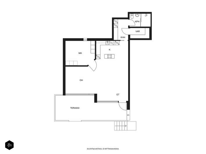 Rivitalo, 2h, avok, kph/wc, khh, terassi, 60,7 m², Pahaniemi - Widok 3