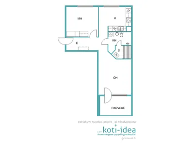 Kerrostalo, 2h + k + s + parveke/terassi, 56 m², Tykki-Kiviharju - Näkymä 4