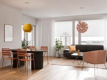 Viitteellinen kuva 90,0 m2 asunnosta.