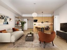 Visualisointi Renatan kodista B 30, 3h+kt, 64,5 m²