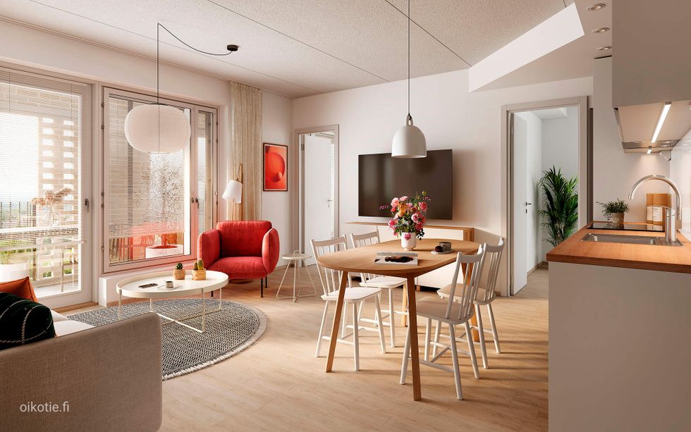 Visualisointi Renatan kodista C 47, C 54, C 59 ja C 64, 3h+kt, 57,5 m²